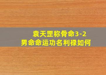 袁天罡称骨命3-2男命命运功名利禄如何