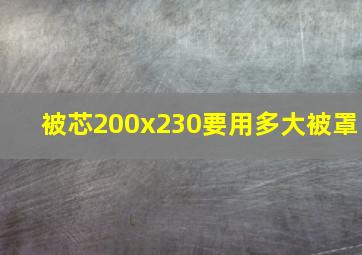 被芯200x230要用多大被罩