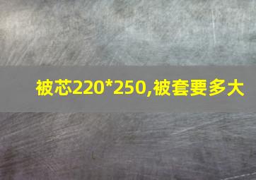 被芯220*250,被套要多大