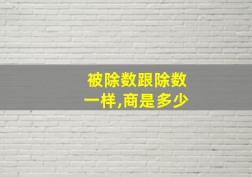 被除数跟除数一样,商是多少