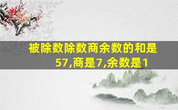 被除数除数商余数的和是57,商是7,余数是1