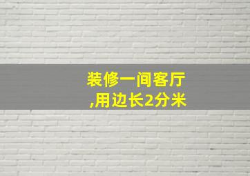 装修一间客厅,用边长2分米