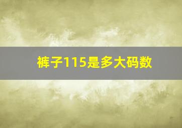 裤子115是多大码数