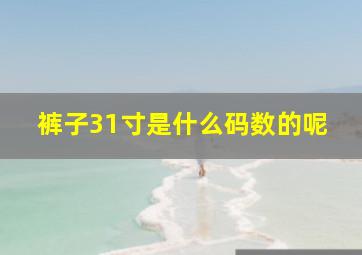 裤子31寸是什么码数的呢