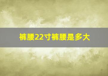 裤腰22寸裤腰是多大