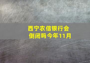 西宁农信银行会倒闭吗今年11月