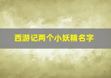 西游记两个小妖精名字