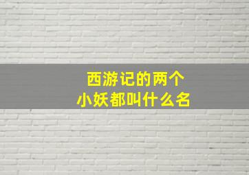 西游记的两个小妖都叫什么名