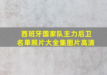 西班牙国家队主力后卫名单照片大全集图片高清