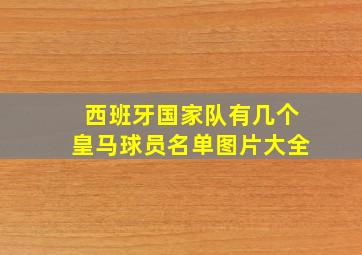 西班牙国家队有几个皇马球员名单图片大全