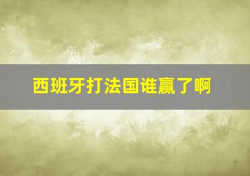 西班牙打法国谁赢了啊