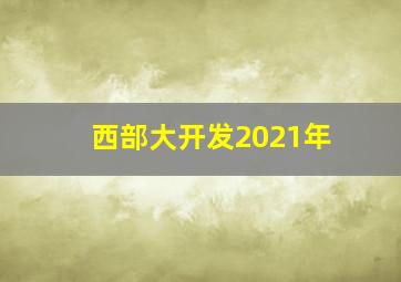 西部大开发2021年