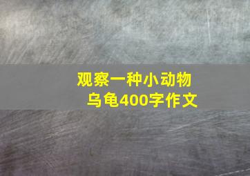 观察一种小动物乌龟400字作文