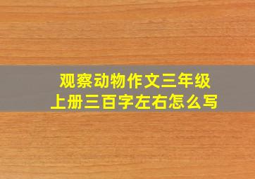 观察动物作文三年级上册三百字左右怎么写