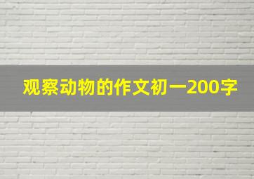 观察动物的作文初一200字