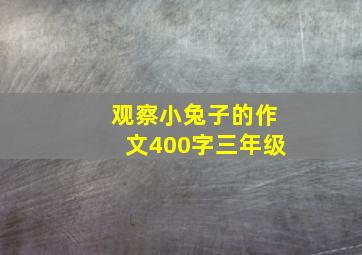 观察小兔子的作文400字三年级