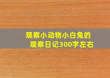 观察小动物小白兔的观察日记300字左右