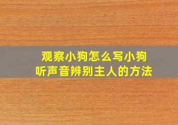 观察小狗怎么写小狗听声音辨别主人的方法