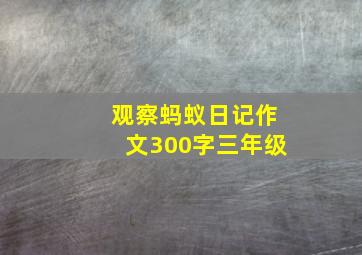 观察蚂蚁日记作文300字三年级