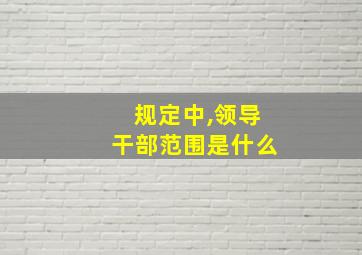 规定中,领导干部范围是什么