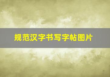 规范汉字书写字帖图片