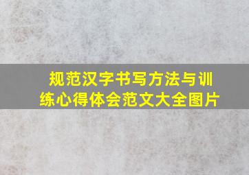 规范汉字书写方法与训练心得体会范文大全图片