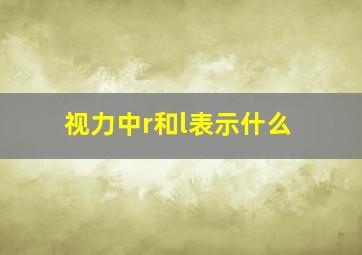 视力中r和l表示什么