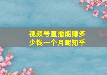 视频号直播能赚多少钱一个月呢知乎