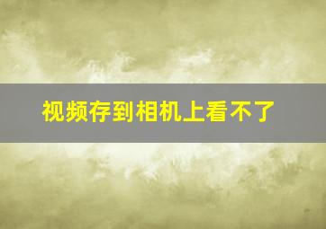 视频存到相机上看不了