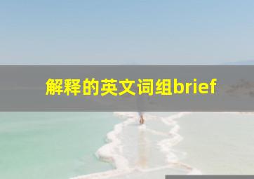 解释的英文词组brief