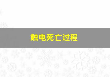 触电死亡过程