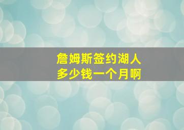 詹姆斯签约湖人多少钱一个月啊