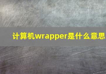 计算机wrapper是什么意思