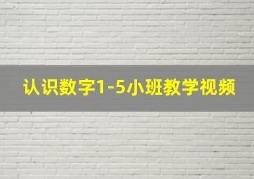 认识数字1-5小班教学视频