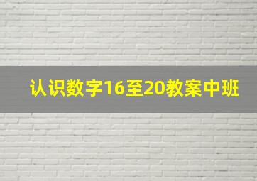 认识数字16至20教案中班