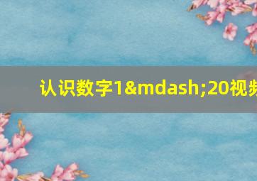 认识数字1—20视频