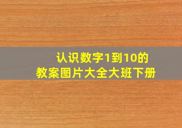 认识数字1到10的教案图片大全大班下册