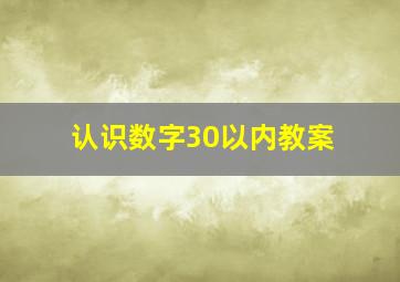 认识数字30以内教案