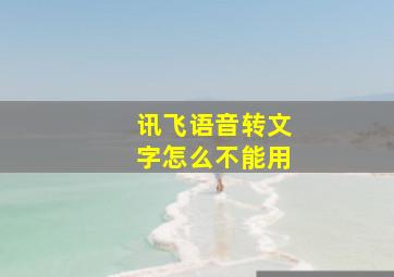 讯飞语音转文字怎么不能用