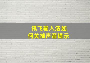 讯飞输入法如何关掉声音提示