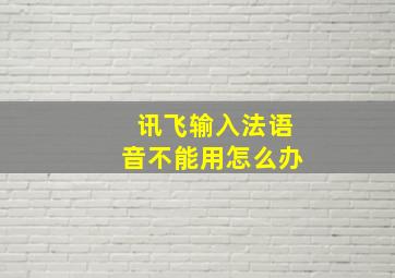 讯飞输入法语音不能用怎么办