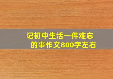 记初中生活一件难忘的事作文800字左右