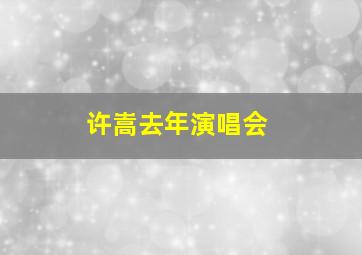 许嵩去年演唱会