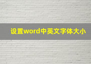 设置word中英文字体大小