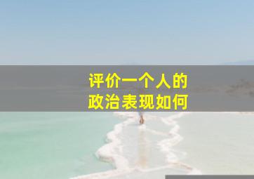 评价一个人的政治表现如何