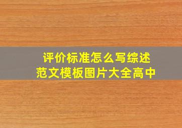 评价标准怎么写综述范文模板图片大全高中