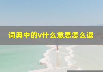 词典中的v什么意思怎么读