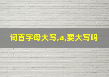 词首字母大写,a,要大写吗