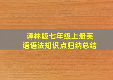 译林版七年级上册英语语法知识点归纳总结