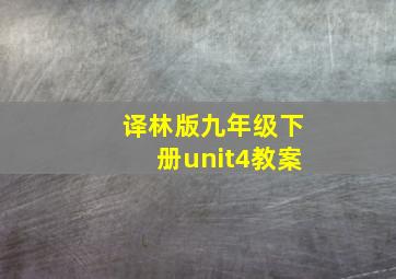 译林版九年级下册unit4教案